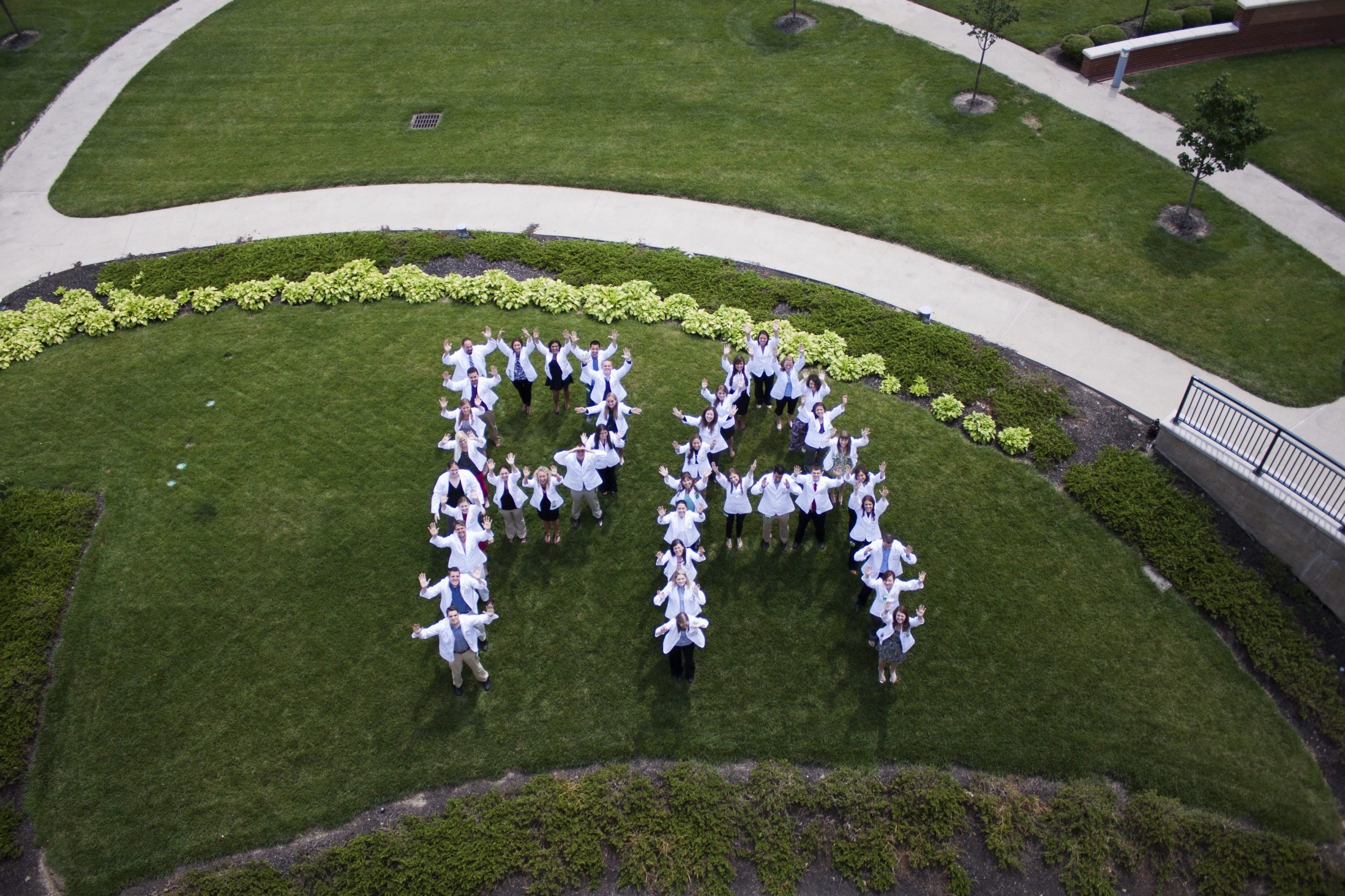 PA students in front of Kettering College excited about the Chipotle Fundraiser